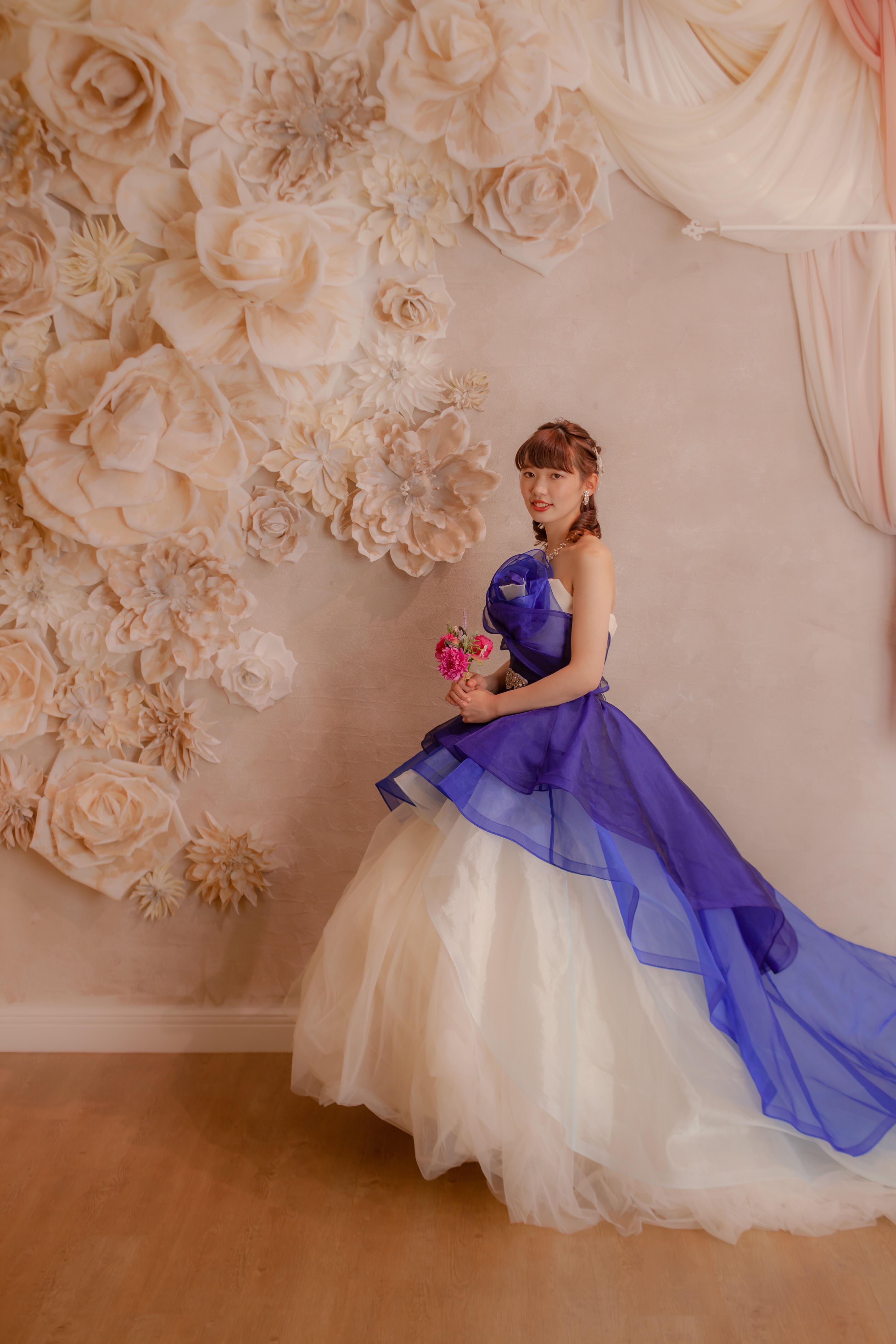 白ドレス カラードレス ブルー 2WAY MGL0375(CD-6) （9号） | アツタ ...